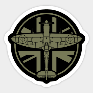 RAF Spitfire WW2 Fighter Plane Union Jack Flag Sticker